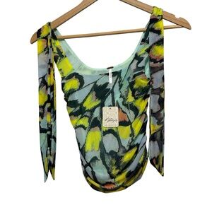 Free People Avenue Ruched Tank Top with Shoulder Ties